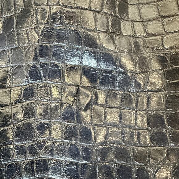 Tanya Taylor Blue Faux Leather Pencil Skirt Size 6 Croc Embossed Designer $425 - Picture 13 of 13